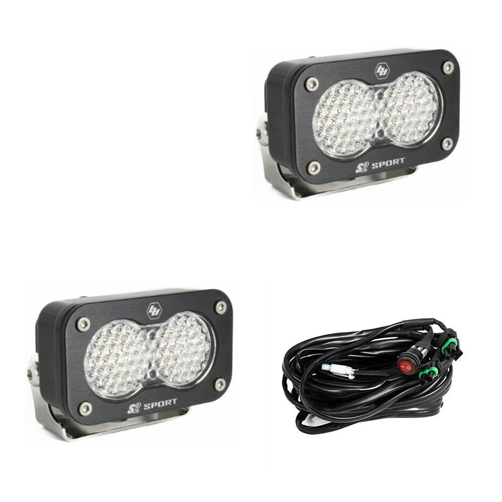 Baja Designs S2 Sport Black LED Auxiliary Light Pod Pair - Universal - Bonobo Products