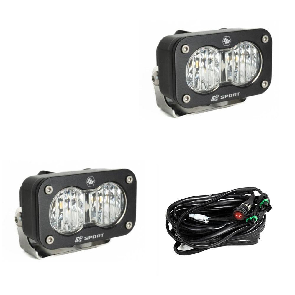Baja Designs S2 Sport Black LED Auxiliary Light Pod Pair - Universal - Bonobo Products