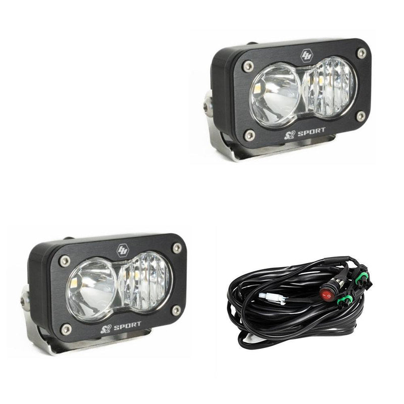 Baja Designs S2 Sport Black LED Auxiliary Light Pod Pair - Universal - Bonobo Products