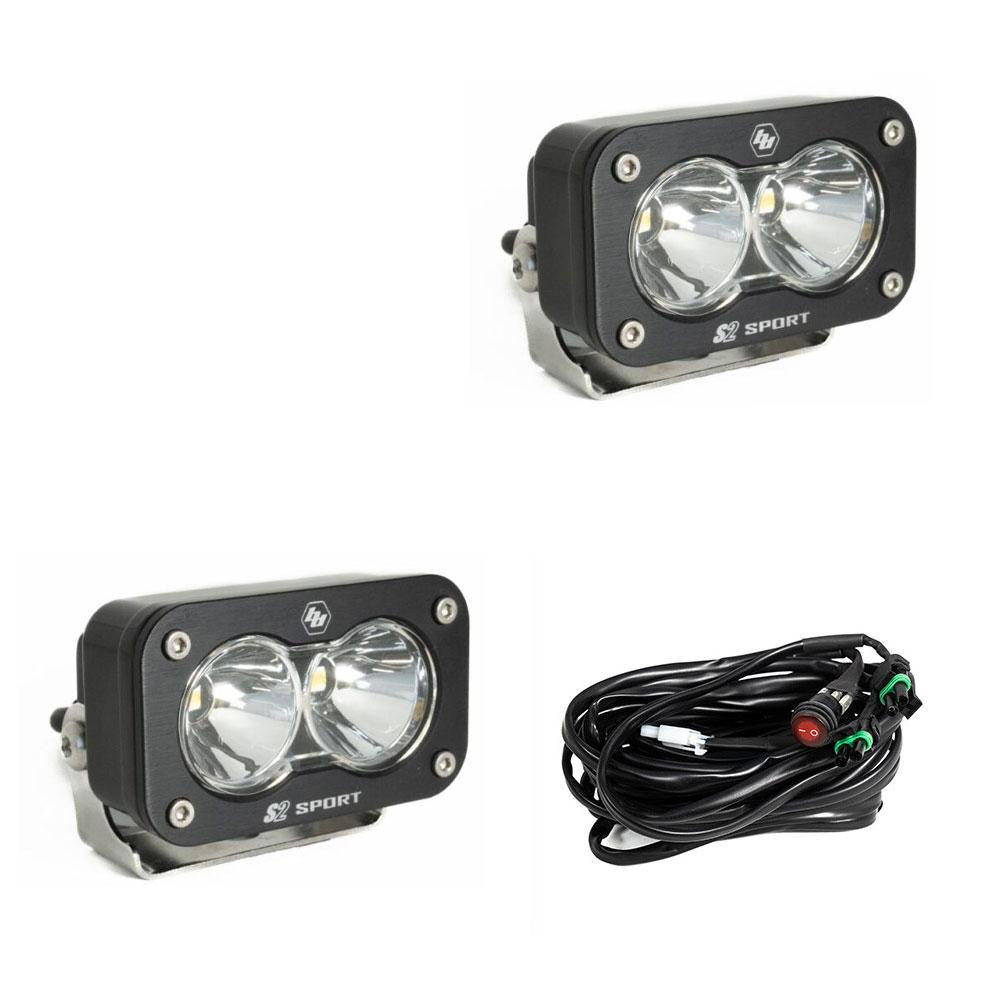 Baja Designs S2 Sport Black LED Auxiliary Light Pod Pair - Universal - Bonobo Products