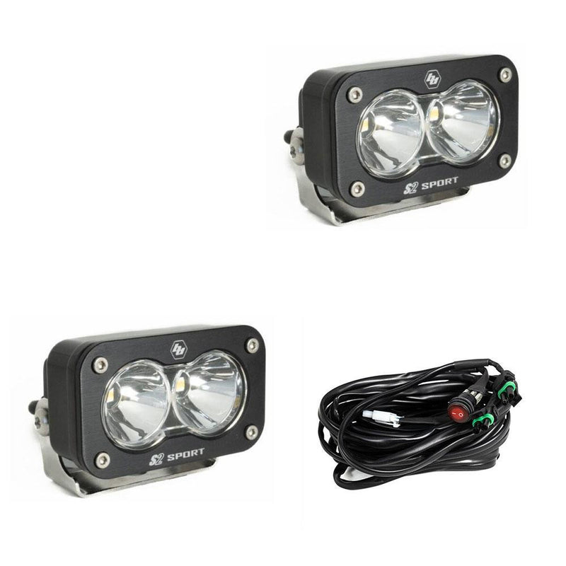 Baja Designs S2 Sport Black LED Auxiliary Light Pod Pair - Universal - Bonobo Products